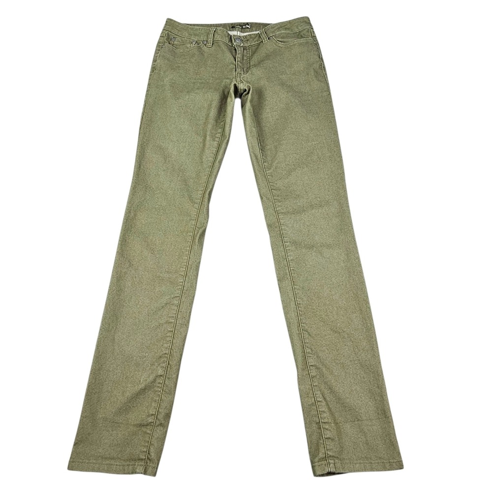 prAna Kara Jean Womens Sz 8 29 Olive Green Organic Cotton Stretch Slim Leg Pants